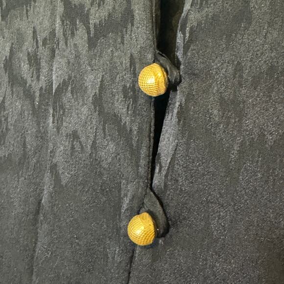 Fernando Sanchez Womens Black Silk Half Button Long Sleeve Midi Dress Size Small - Picture 6 of 9